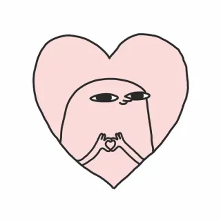💎 hart, liefde, cartoon, schattig, personage, roze, Valentijnsdag telegram sticker