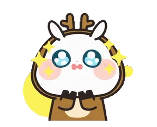 🦌 cartoon, deer, cute, anime, kawaii, sparkles telegram sticker