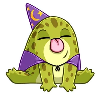 😛 lizard, wizard, cartoon, magic, cute, sticker telegram sticker