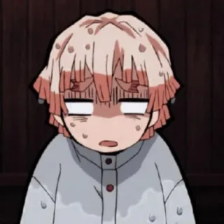 😰 Zenitsu Agatsuma Demon Slayer anime, demon slayer, zenitsu, scared, sweating, funny whatsapp sticker