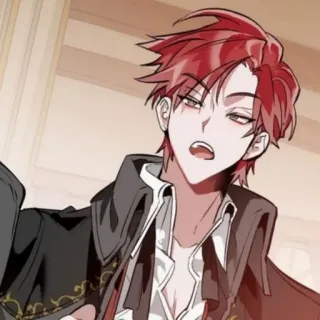 🥀 anime, manga, red hair, male, character, illustration telegram sticker