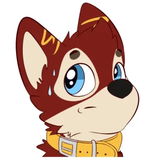 💦 perro, dibujo animado, animal, peludo, lindo, preocupado, sudor telegram sticker