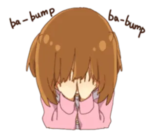 😓 ba-bump ba-bump Anime, schüchtern, errötend, süß, verstecken telegram sticker