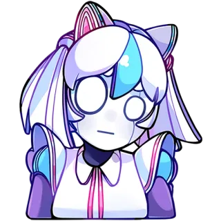 😱 애니메이션 여자, 로봇, 만화, 스티커, 귀여운, 디지털 아트 telegram sticker