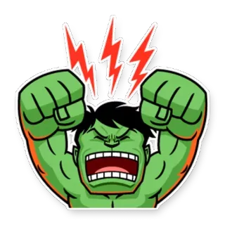 😡 Hulk Hulk, Marvel, amarah, superhero, komik, kartun telegram sticker