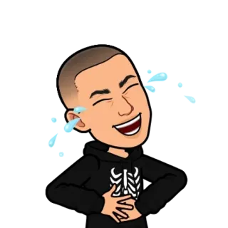 🌟 Avatar, Kartun, Wajah, Bitmoji, Tertawa, Kerangka, Hoodie telegram sticker