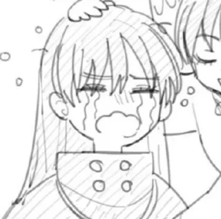 🌟 Аниме, Мультфильм, Плач, Грустный, Эскиз, Слезы telegram sticker