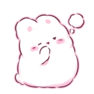 📩 bunny, cute, kawaii, thinking, cloud, pink telegram sticker