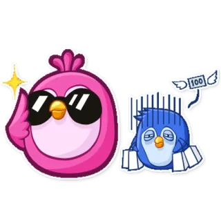 😎 bird, cartoon, sunglasses, shopping, expression, sticker, character telegram sticker