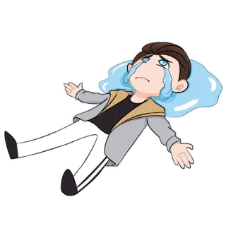 😭 哭泣, 悲伤, 沮丧, 卡通, Q版, 眼泪, 情感 telegram sticker