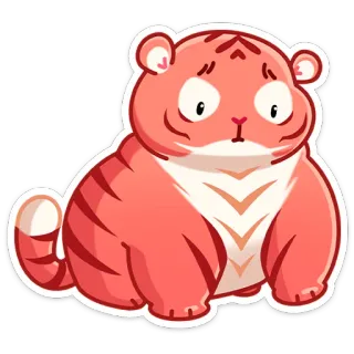 😔 tigre, fofo, animal, adesivo, desenho animado whatsapp sticker