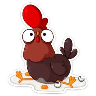 😬 chicken, egg, cartoon, animal, food telegram sticker