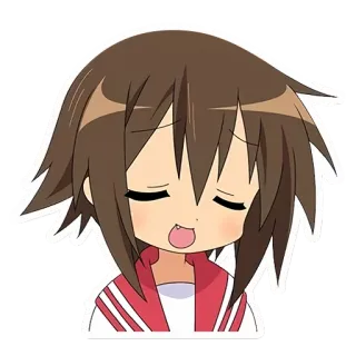 😌 Kagami Hiiragi Lucky Star anime, mädchen, schläfrig, manga, kagami telegram sticker