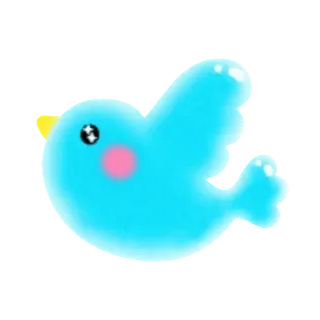 🤗 птица, милый, синий, мультик, наклейка whatsapp sticker
