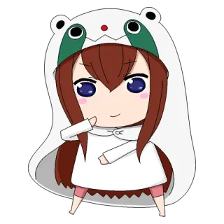 😏 anime, chibi, cute, cartoon telegram sticker