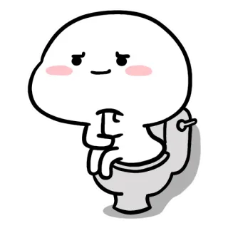 🚽 toilet, sitting, cute, cartoon, funny telegram sticker