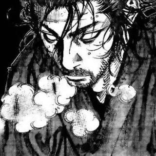 🖤 Miyamoto Musashi Vagabond Samurai, Manga, Schwert, Krieger, Japanisch telegram sticker