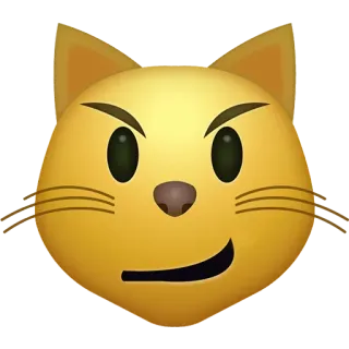 😼 emoji, cat, face, smirking, animal whatsapp sticker