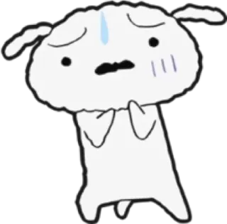 😰 imut, kartun, hewan, domba, karakter, putih whatsapp sticker