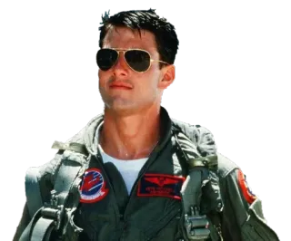 😎 Maverick Top Gun ภาพยนตร์, นักบิน, เครื่องบินรบ, ทหาร, นักบิน, ทอม ครูซ telegram sticker