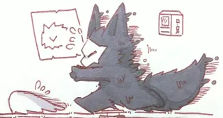 🛁 furry, changed, creature, scientist, latex, wolf telegram sticker