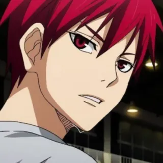 🤭 Akashi Seijuro Kuroko's Basketball 애니메이션, 농구, 빨간 머리, 진지한, 스포츠 telegram sticker