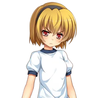 😒 Satoko Hojo Higurashi When They Cry Anime, Manga, Fille, Uniforme scolaire, En colère telegram sticker