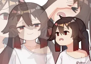 😫 @ek121 Anime, Manga, Lindo, Dibujos animados, Arte, Chica, Fanart telegram sticker