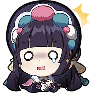 😢 Yun Jin Genshin Impact yun jin, genshin impact, chibi, adesivo, anime, desenho animado telegram sticker