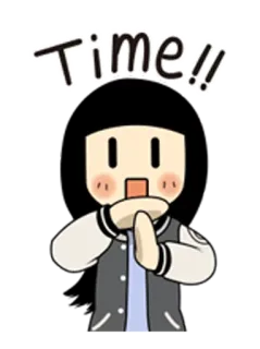 ⏰ Time!! cartoon, sticker, time, exclamation, character, anime telegram sticker