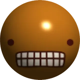 🤩 Emoji, Gesicht, Ausdruck, Zähne, Kugel, Cartoon telegram sticker