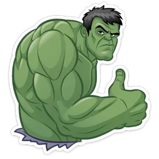 👍 Hulk Hulk, Marvel, super-herói, verde, joinha telegram sticker