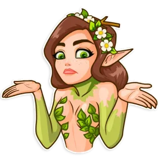 🤷‍♀️ elfo, fiore, ragazza, carina, fata, donna telegram sticker