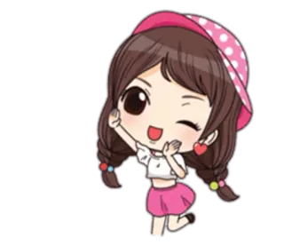 🙋 fofo, menina, desenho animado, chibi, animado, amigável, kawaii telegram sticker