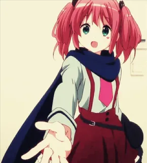 😃 Anime, Gadis, Imut, Rambut merah, Mata hijau, Kartun telegram sticker