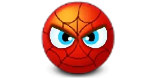 👻 wütend, Cartoon, rot, Spinne, Ball, Figur whatsapp sticker