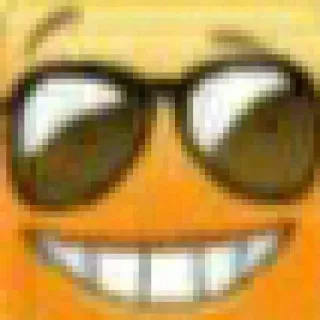 😍 emoji, sunglasses, face, cool, yellow telegram sticker