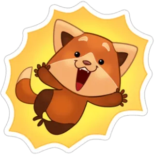😇 Panda rojo, Animal, Lindo, Feliz, Adhesivo telegram sticker