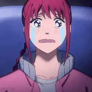 🥺 @HAWKS anime, crying, sad, girl, animation whatsapp sticker