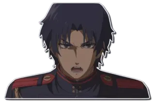 😠 Anime, Militäruniform, Wütend, Offizier telegram sticker
