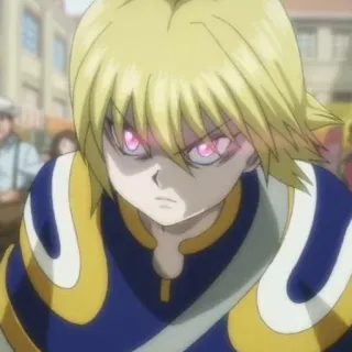 😡 Kurapika Hunter x Hunter Anime, Kurta, Jäger, Augen, Ernst telegram sticker