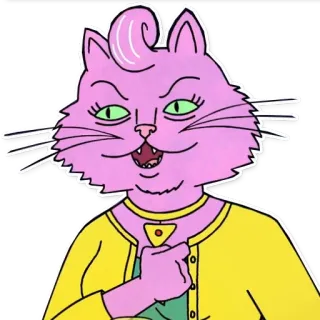 😃 Princess Carolyn BoJack Horseman кот, мультфильм, животное, принцесса Кэролайн, Конь БоДжек, телешоу telegram sticker