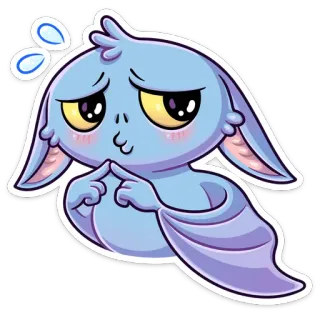 🙊 chauve-souris, dessin animé, mignon, autocollant, bleu telegram sticker