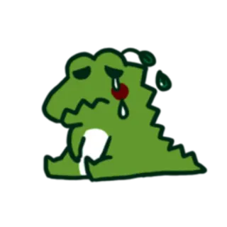😢 cá sấu, buồn, khóc, hoạt hình, động vật telegram sticker