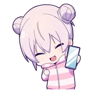 ☺️ Anime, Chibi, Fofo, Garota, Kawaii, Desenho animado telegram sticker