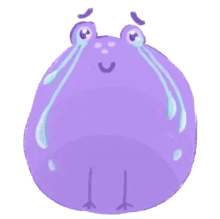 🥹 chorando, triste, roxo, blob, desenho animado, lágrimas whatsapp sticker