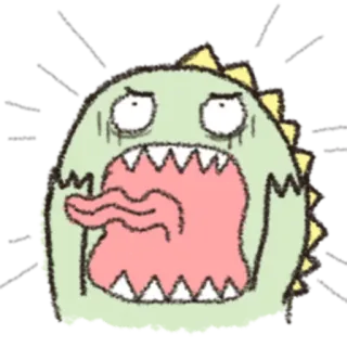 🎋 monstre, dinosaure, dessin animé, mignon, drôle, autocollant, créature telegram sticker