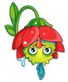 🙃 bloem, cartoon, schattig, plant, natuur, grappig telegram sticker