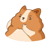 🤔 hond, corgi, middelvinger, beledigend, onbeschoft telegram sticker