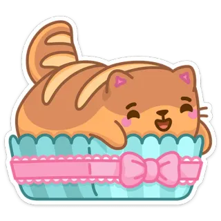 🥖 cat, bread, cute, kawaii, animal, bakery, sticker, food telegram sticker